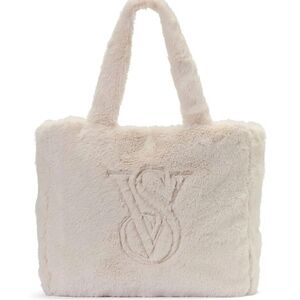 Victoria's Secret Plush Cream Faux-Fur Tote